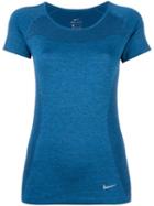 Nike Dri-fit Knitted T-shirt, Women's, Size: Small, Blue, Nylon/polyester