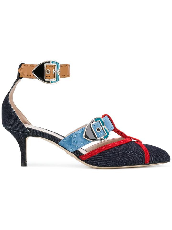 Paula Cademartori Contrast Trim Pumps - Blue