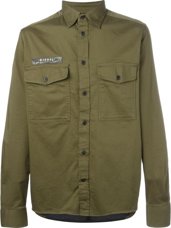 Diesel Contrast Panelled Back Shirt