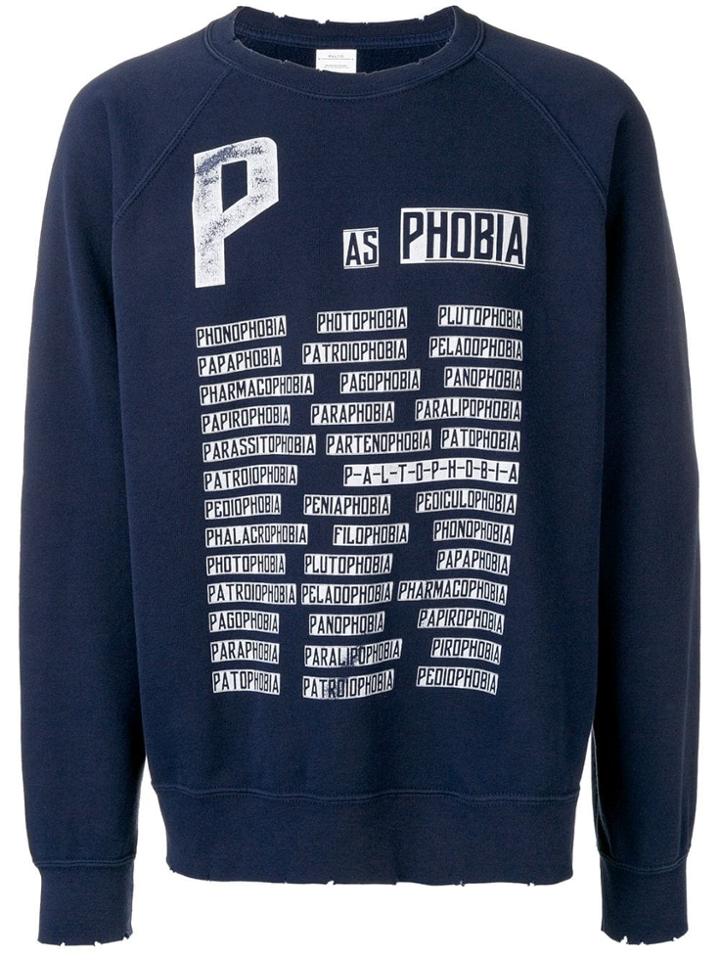 Paltò Distressed Graphic Sweatshirt - Blue