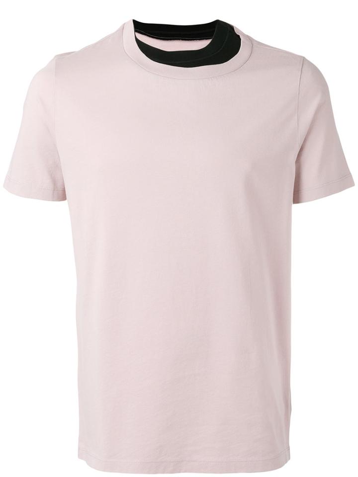 Maison Margiela Layered Neckline T-shirt, Men's, Size: 46, Pink/purple, Cotton