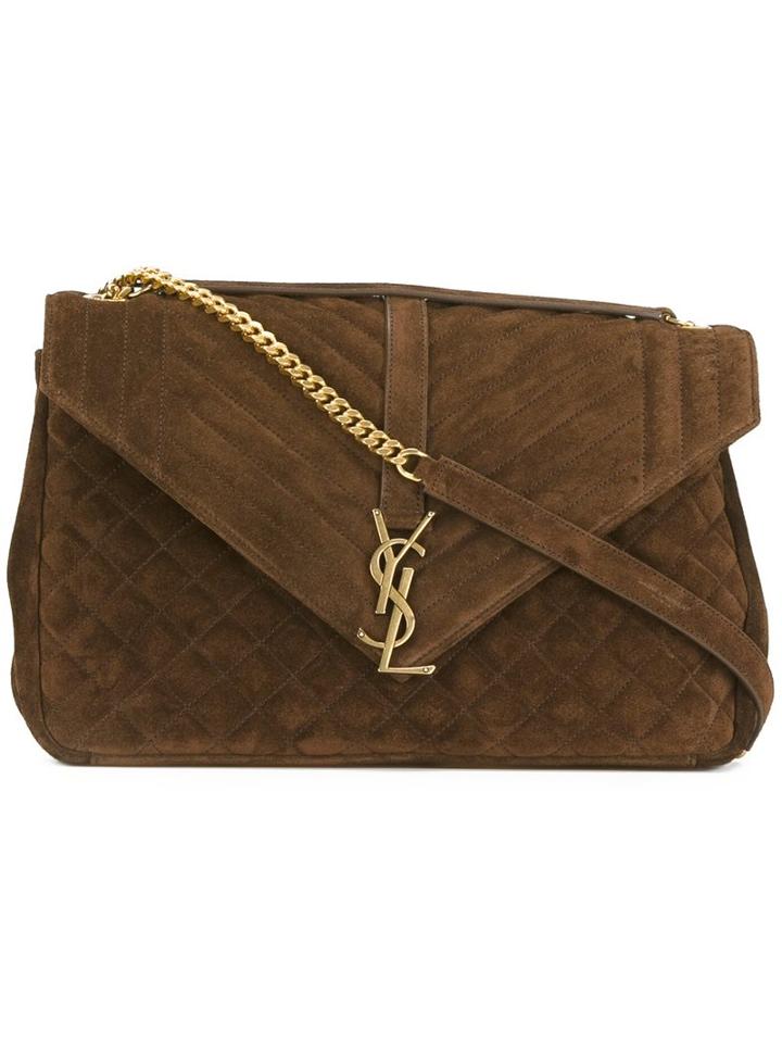 Saint Laurent Medium 'monogram' Satchel, Women's, Brown