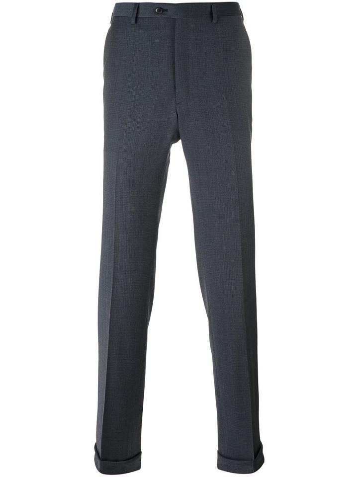 Brioni Tailored Trousers, Men's, Size: 56, Grey, Virgin Wool