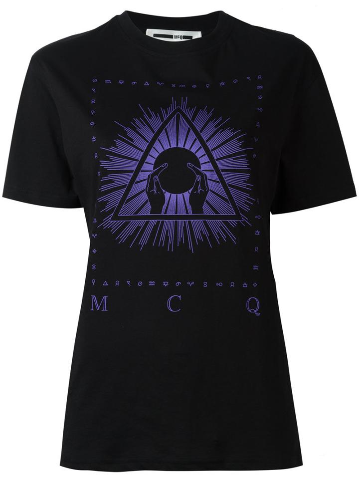 Mcq Alexander Mcqueen Illuminati Print T-shirt, Women's, Size: Small, Black, Cotton