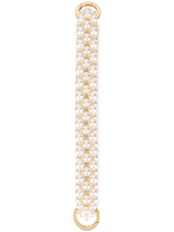 0711 Small Pearl-beaded Handle - White