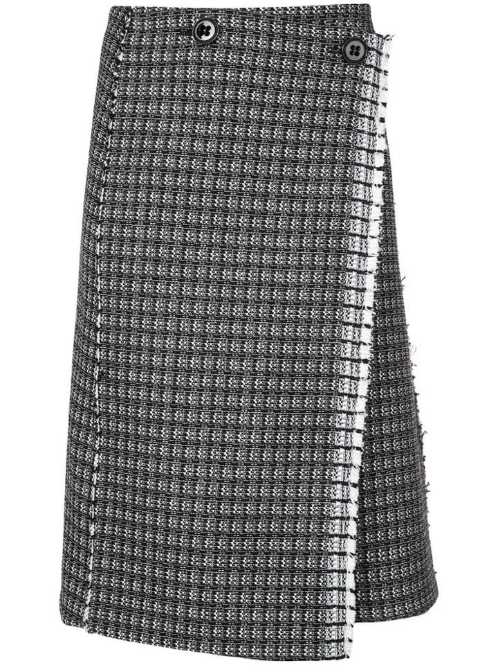 Dorothee Schumacher Checkered Wrap Skirt - Black