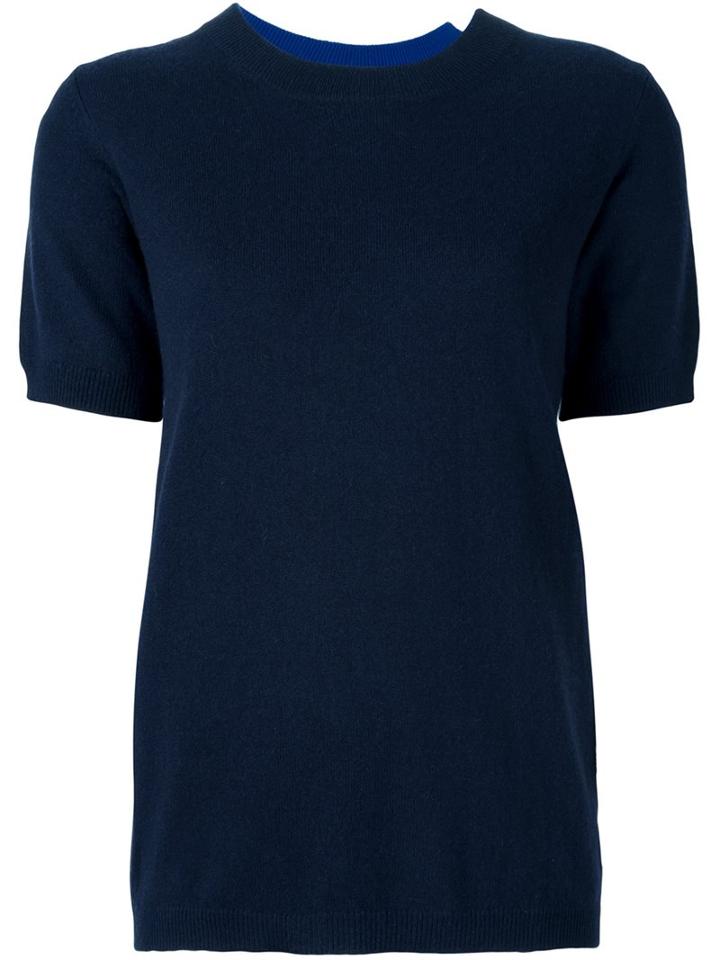 Twin-set Knitted T-shirt, Women's, Size: Medium, Blue, Polyester/cashmere