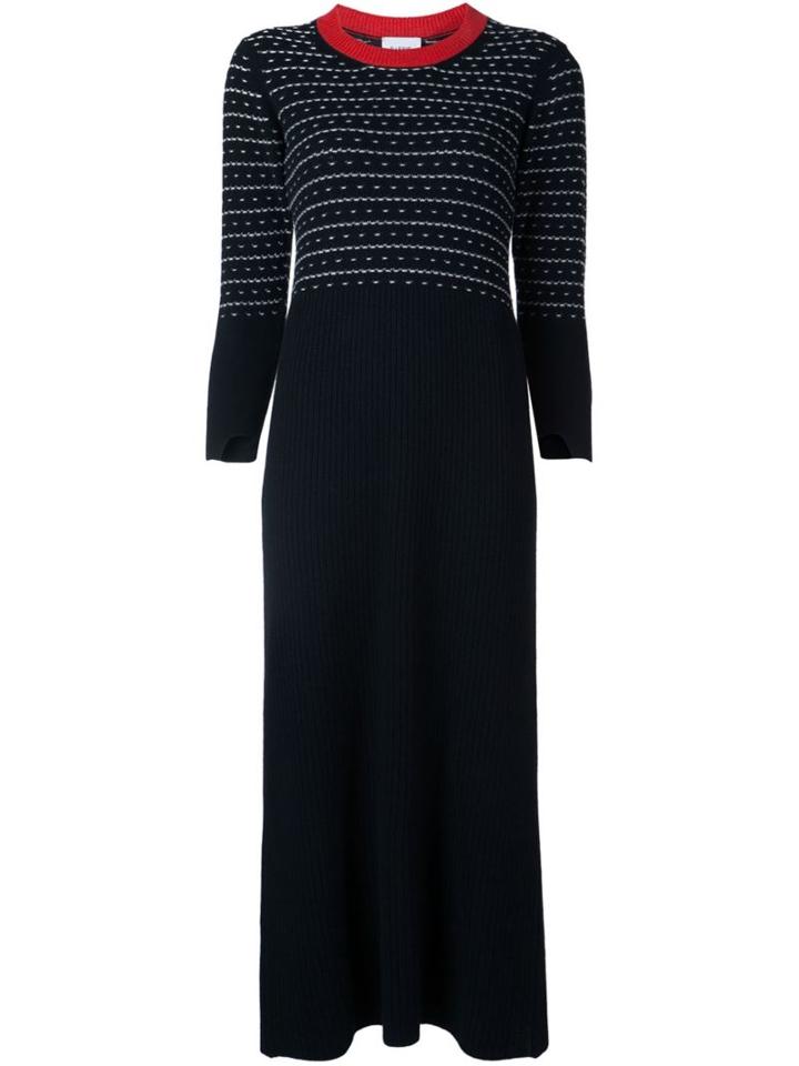 Barrie Cashmere Striped Dress, Women's, Size: Small, Black, Cashmere