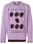 Acne Studios Strawberry Jacquard Jumper - Purple