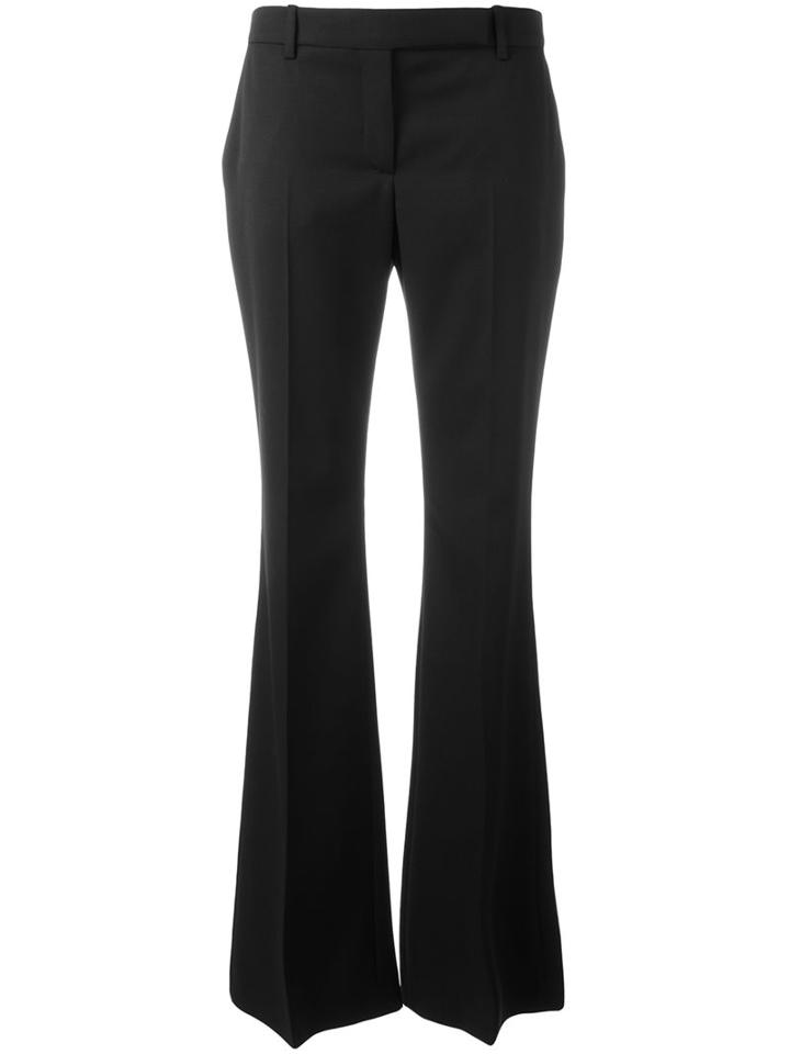 Alexander Mcqueen Flared Trousers, Women's, Size: 46, Black, Cupro/virgin Wool