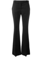 Alexander Mcqueen Flared Trousers, Women's, Size: 46, Black, Cupro/virgin Wool