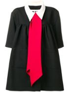 Mm6 Maison Margiela Tie Neck Mini Dress - Black