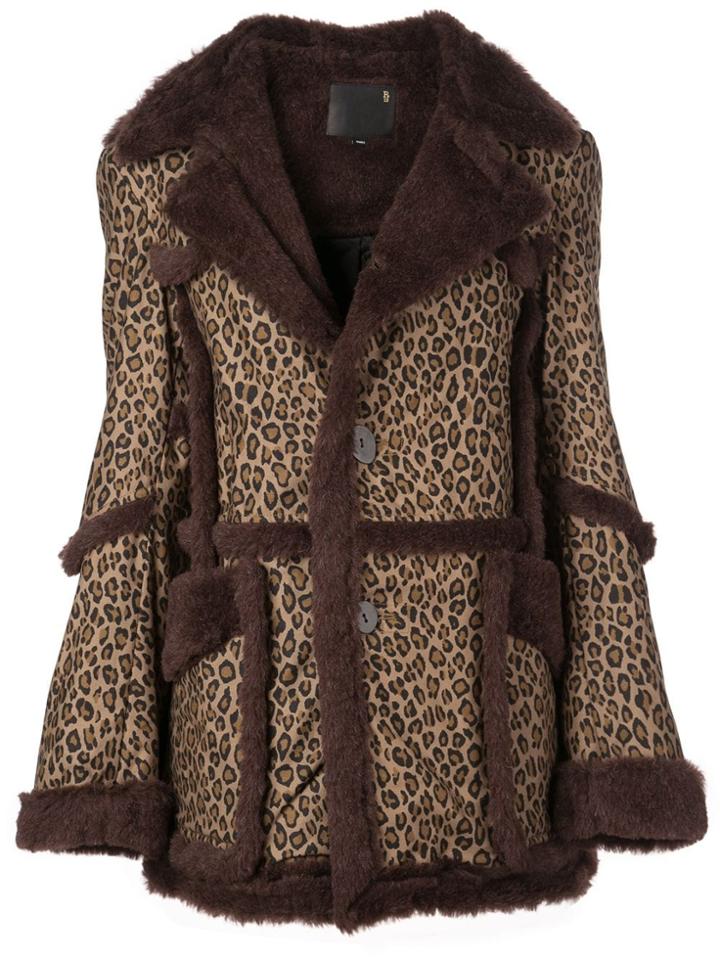 R13 Leopard-print Coat - Brown