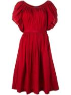 Kenzo Vintage Long Gathered Dress, Women's, Size: Medium, Red