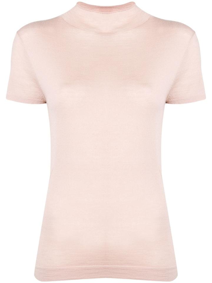 N.peal Mock Neck Knit Top - Pink