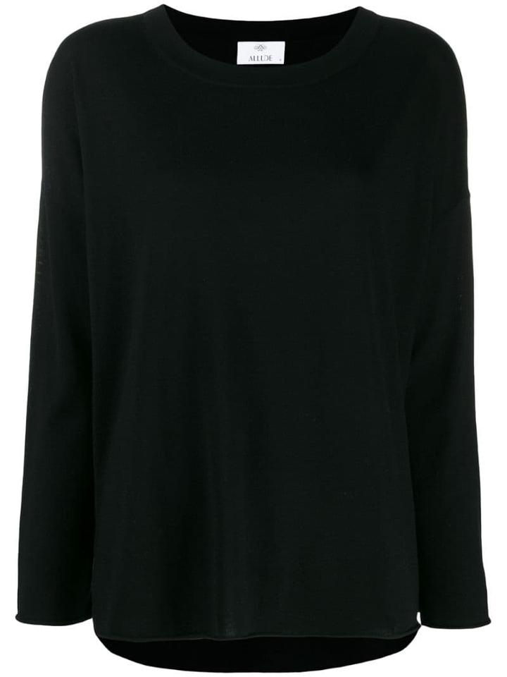 Allude Colour Block Knitted Top - Black