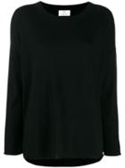 Allude Colour Block Knitted Top - Black