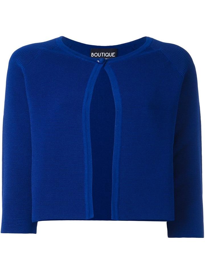 Boutique Moschino Three-quarter Sleeve Cardigan, Women's, Size: 40, Blue, Rayon/polyamide