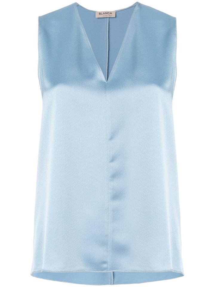 Blanca V-neck Tank Top - Blue