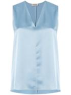 Blanca V-neck Tank Top - Blue