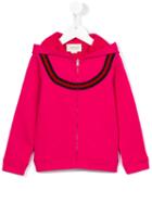 Gucci Kids Contrast Stripe Hoodie, Toddler Girl's, Size: 4 Yrs, Pink/purple