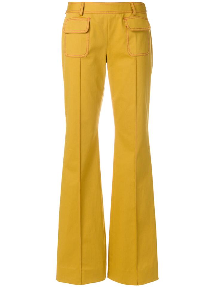Talbot Runhof Pier1 Flared Trousers - Yellow & Orange