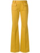 Talbot Runhof Pier1 Flared Trousers - Yellow & Orange