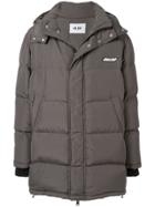 Msgm Quilted Hooded Jacket - Grey