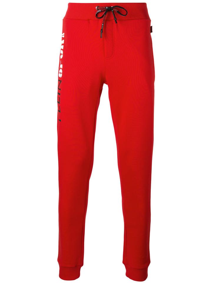 Plein Sport Logo Print Sweatpants, Men's, Size: Medium, Red