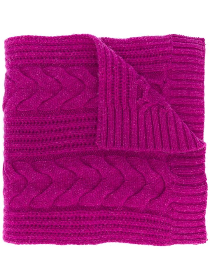 N.peal Wide Cable Knit Scarf - Pink