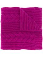N.peal Wide Cable Knit Scarf - Pink