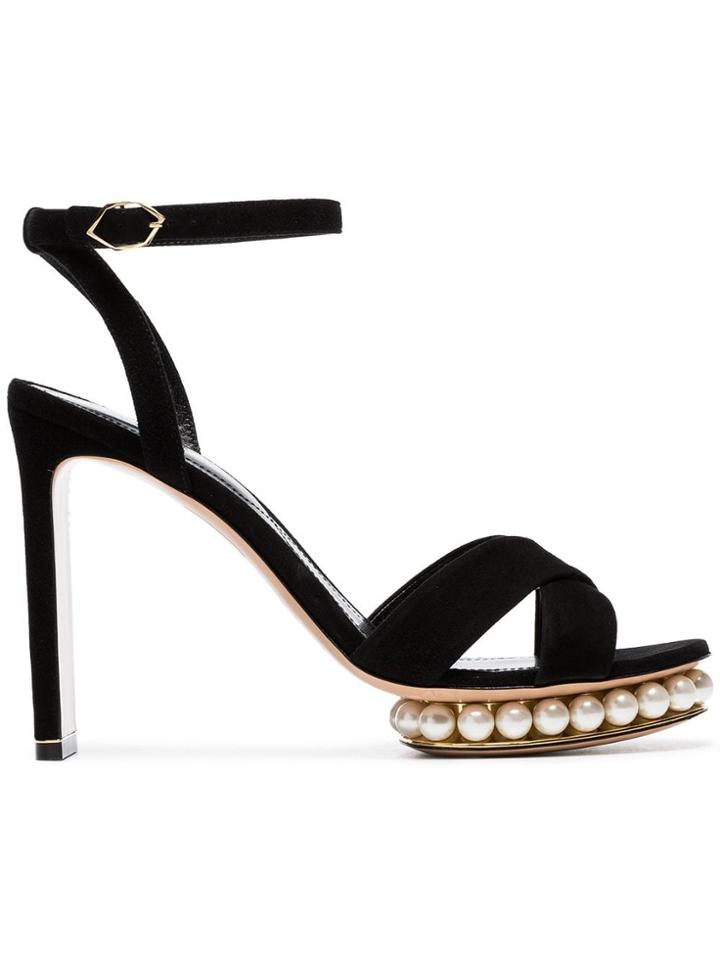 Nicholas Kirkwood Black Casati 105 Suede Leather Platform Sandals