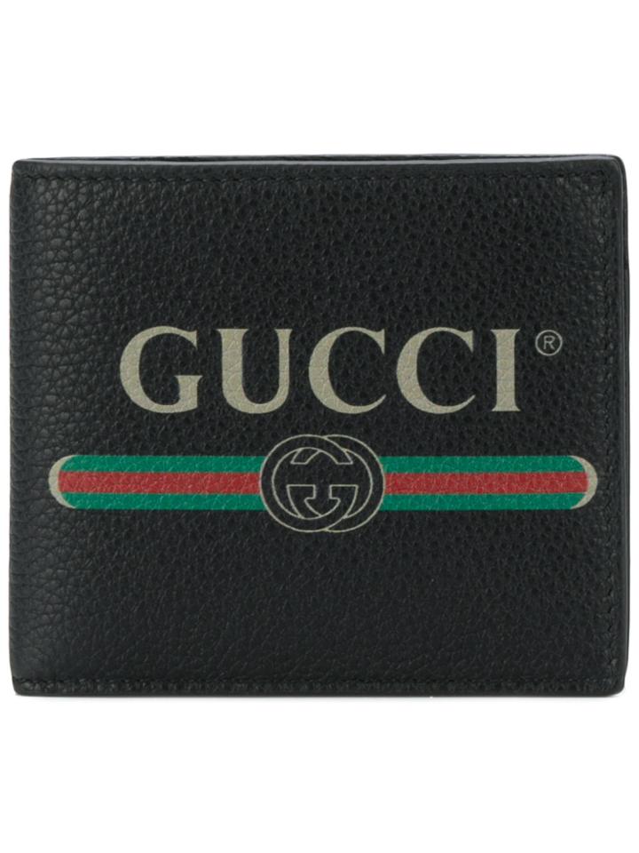 Gucci Web Logo Print Wallet - Black