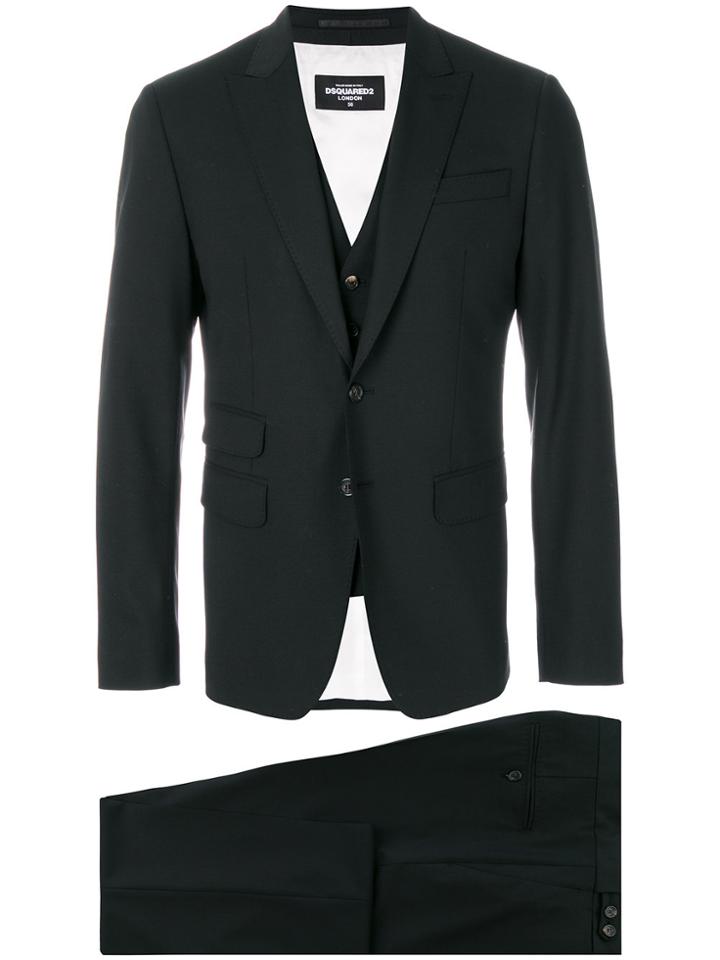 Dsquared2 Pocket Detail Three Piece Suit - Black