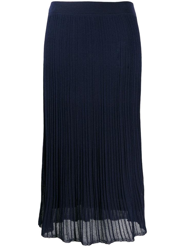 Vince Long Pleated Skirt - Blue