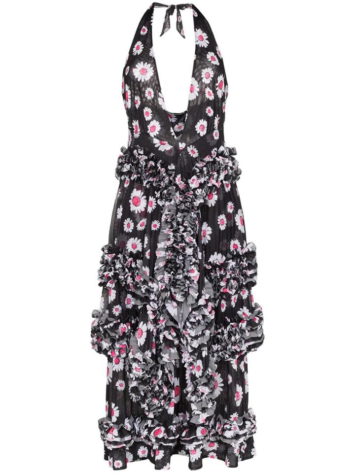 Molly Goddard Daisy Print Ruffled Dress - Black