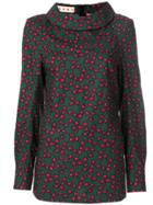 Marni Patterned Roll Neck Blouse - Green