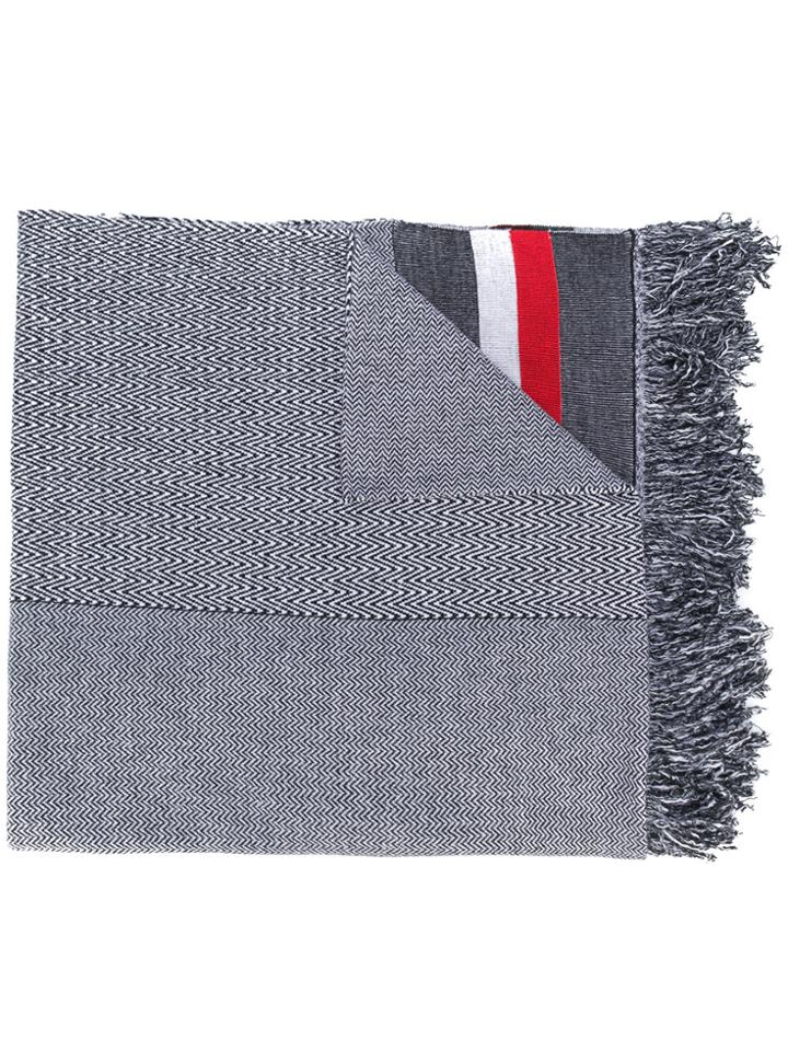 Stella Mccartney Zig-zag Patterned Scarf - Grey