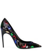 Saint Laurent Star And Moon Sequinned Pumps - Black