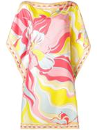 Emilio Pucci Rivera Print Boat Neck Silk Kaftan - Pink