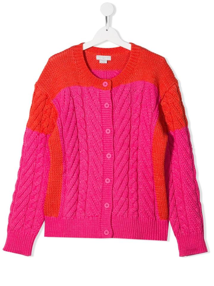 Stella Mccartney Kids Split-tone Cardigan - Pink