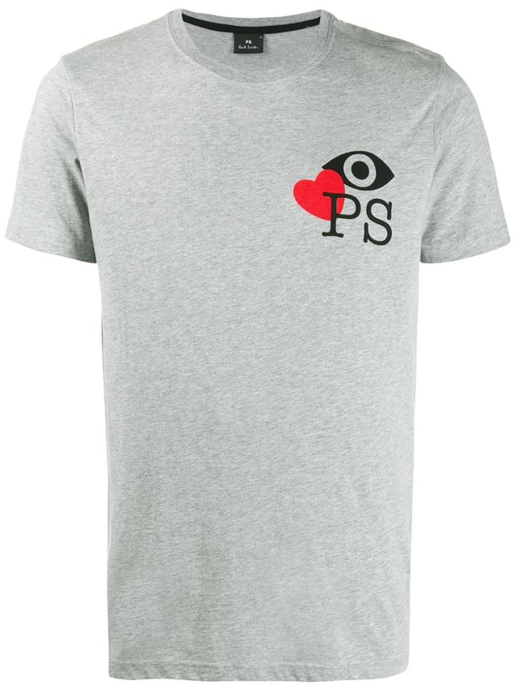 Ps Paul Smith Logo Print T-shirt - Grey
