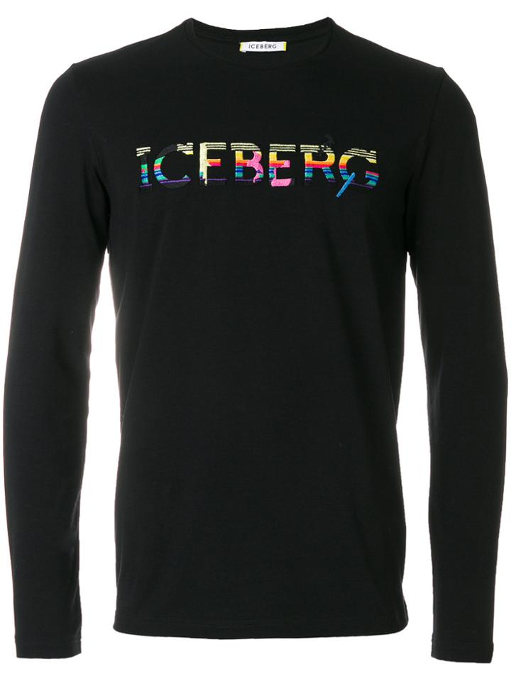 Iceberg Logo Print Jumper - Black