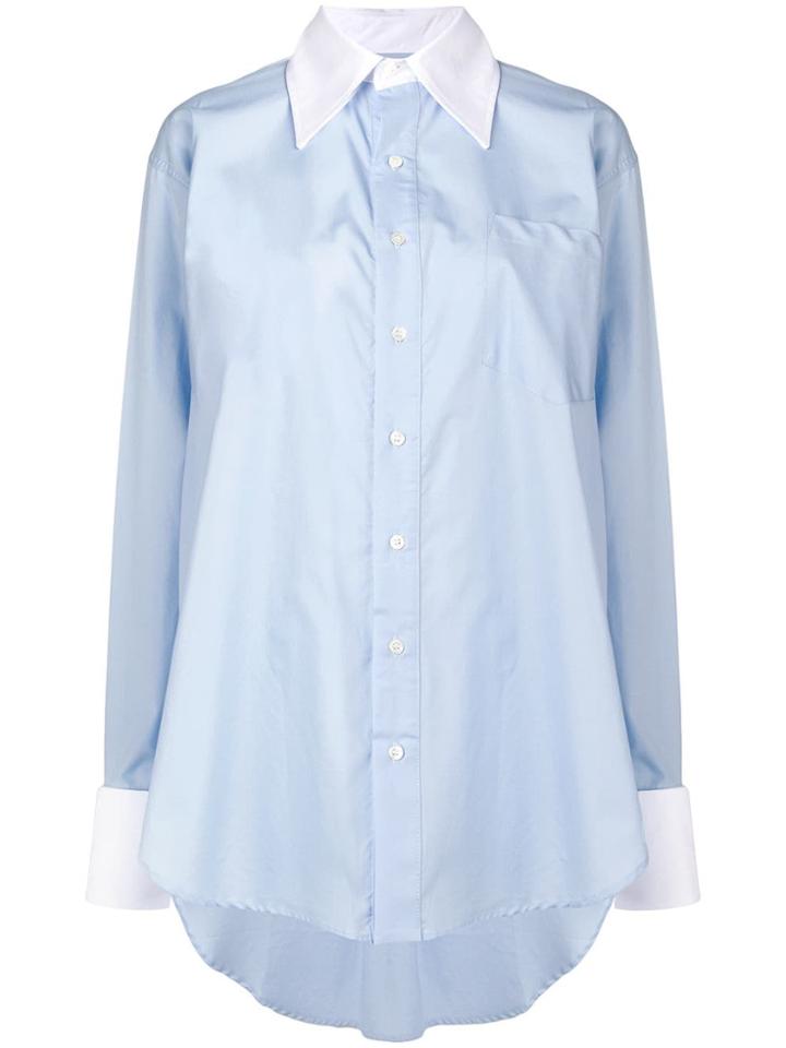 Matthew Adams Dolan Oversized Fit Poplin Shirt - Blue