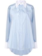 Matthew Adams Dolan Oversized Fit Poplin Shirt - Blue