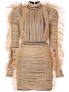 Balmain Tulle Mini Dress - Neutrals