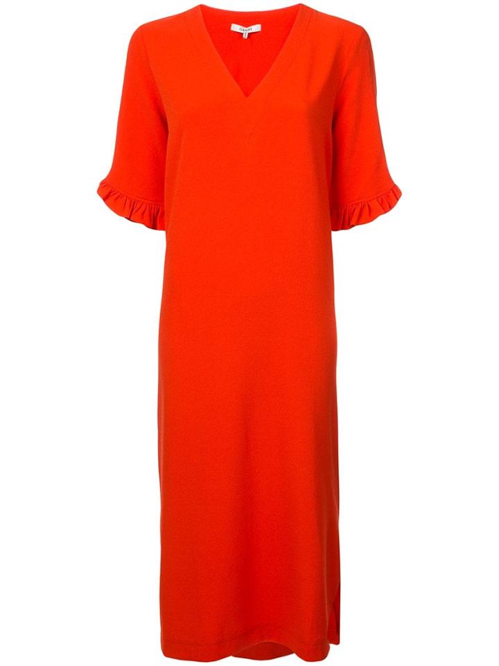 Ganni Ruffled Sleeves Shift Dress - Yellow