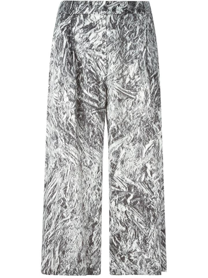Mcq Alexander Mcqueen Silver Foil Print Culottes