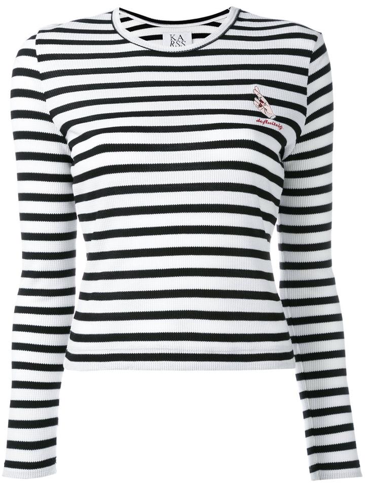 Zoe Karssen Striped Slim-fit Jumper, Women's, Size: Xs, White, Cotton/viscose