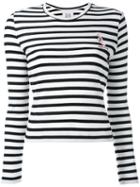 Zoe Karssen Striped Slim-fit Jumper, Women's, Size: Xs, White, Cotton/viscose